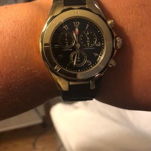 Michele Black & Gold Jelly Tahitian Bean Watch